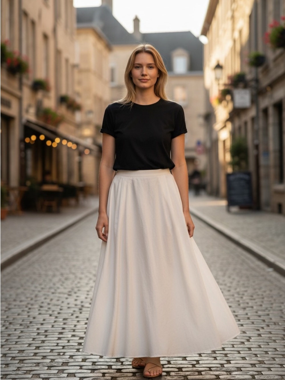 a new day Cream A-Line Maxi Skirt